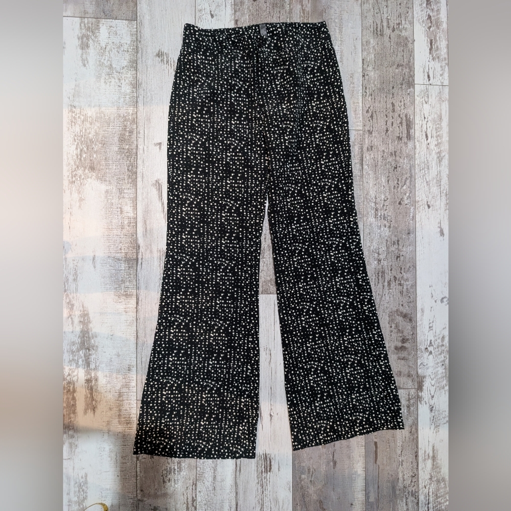 Venti6 black and White Polka Dot ‎ Flare Women's Pants Women's Size L